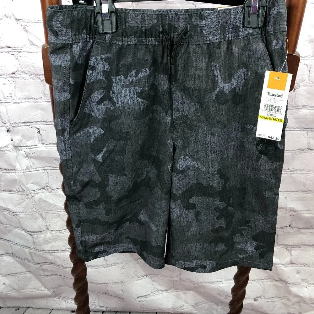 NWT Timberland castlerock boys Shorts M 10/12 outdoor gorpcore summer camo urban